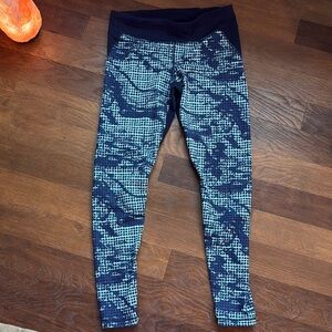 Under Armour Navy and Teal Patterned Leggings